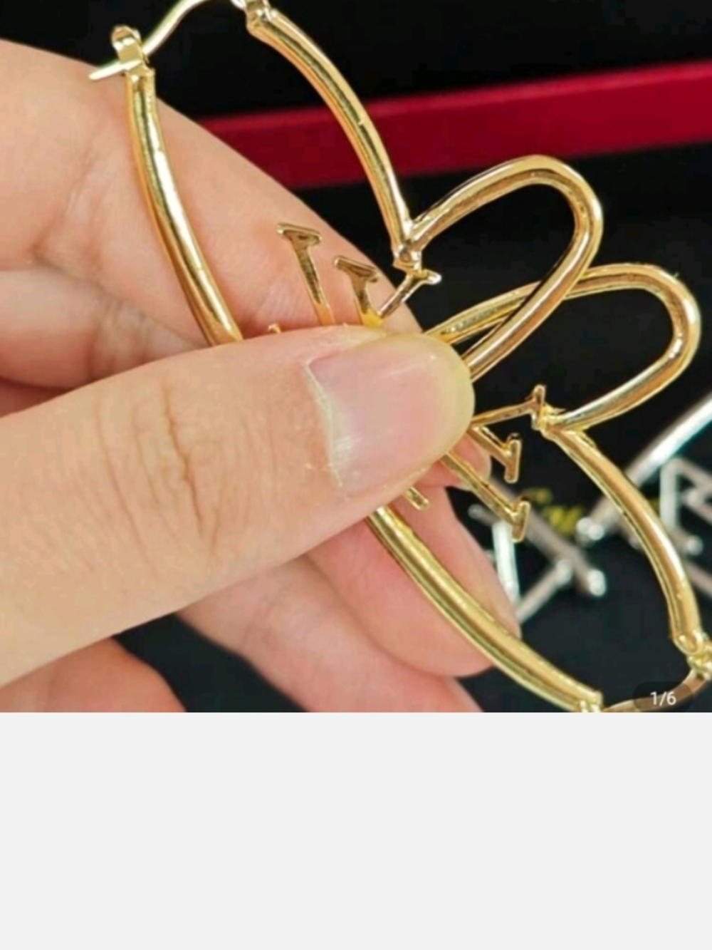 Gold Heart Hoop Earrings LV